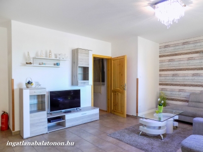 Balatonbogláron közvetlen vízparti modern 3 szobás földszinti apartman kiadó